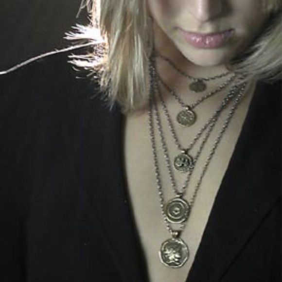 Tat2 Long 5 Coin Necklace - Picture 1 of 5